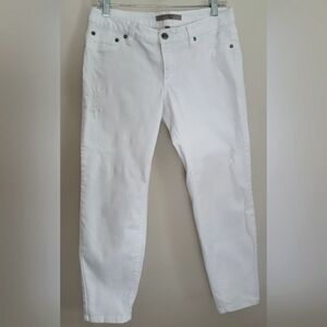 Max Jeans White Crop Denim Stretch Jeans